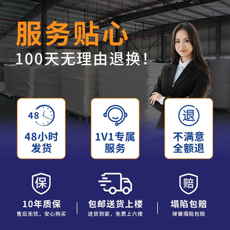 Memory Foam Mattress Zero-Pressure Dual-Use Soft and Hard Independent Spring Hotel Simmons Soft Mattress Export Double Bed