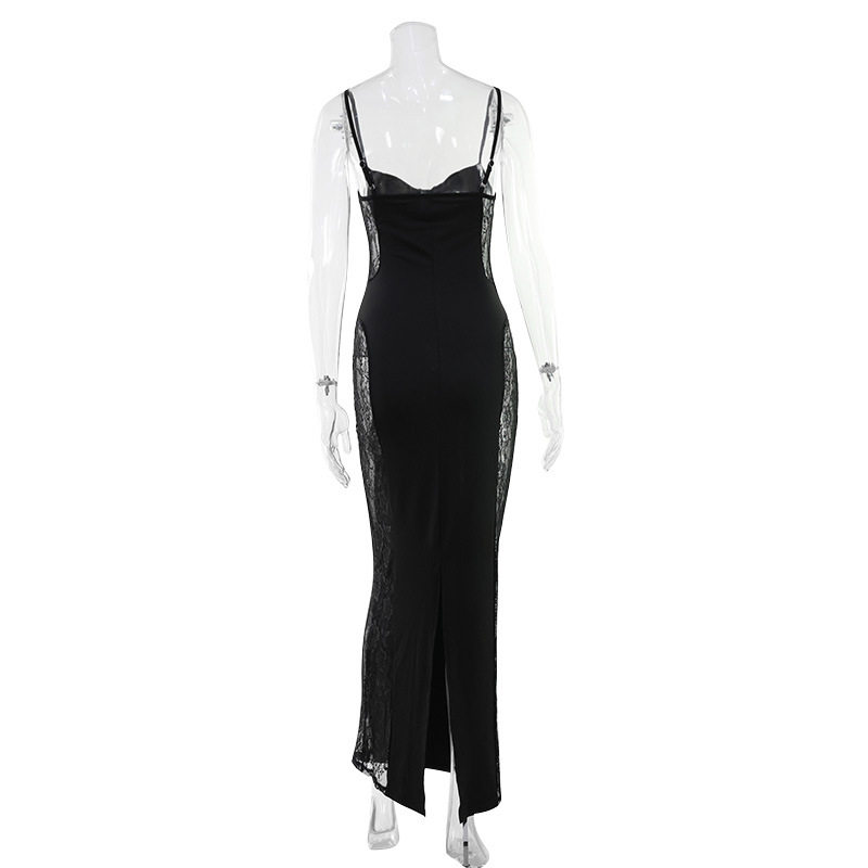 Lace Trimmed Bodycon Dress Sexy Hollow Out Design Strapless Figure Hugging Perfect for Parties Wholesale Available