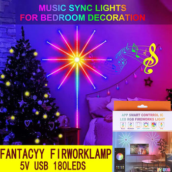 5v magic color fireworks lamp usb low voltage led decorative fireworks lamp with bluetooth voice control rgb atmosphere cross-border fireworks lamp