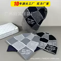 High-End New Plaid Knit Hat for Men, Popular Cross-Border Export Item, Woolen Hat, Same Style as Designer Brand, Winter Hat