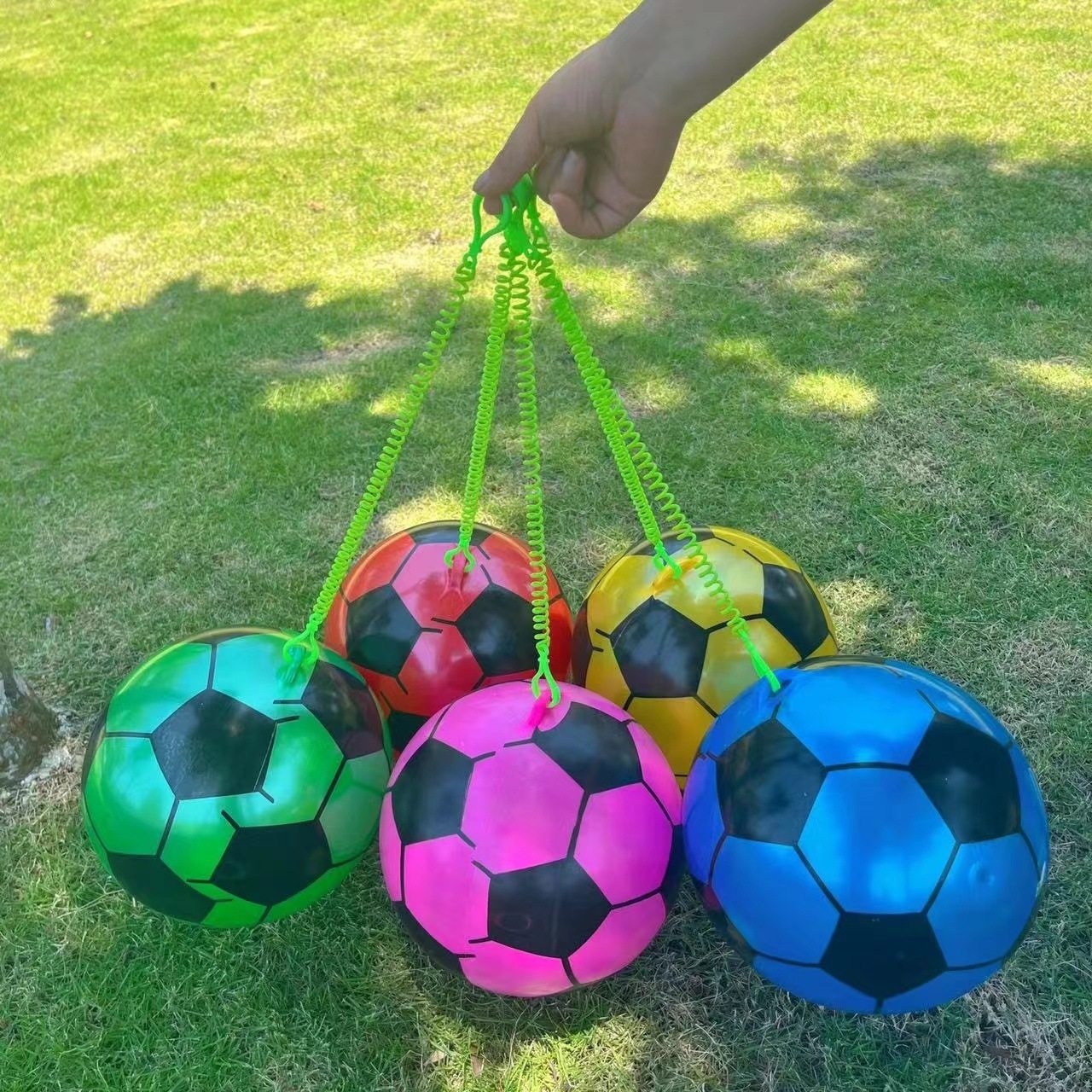 Hanging Rope Elastic Clap Ball Children's Chain Football Cartoon Ball Watermelon Ball Boys and Girls Toys Night Market Park Stall