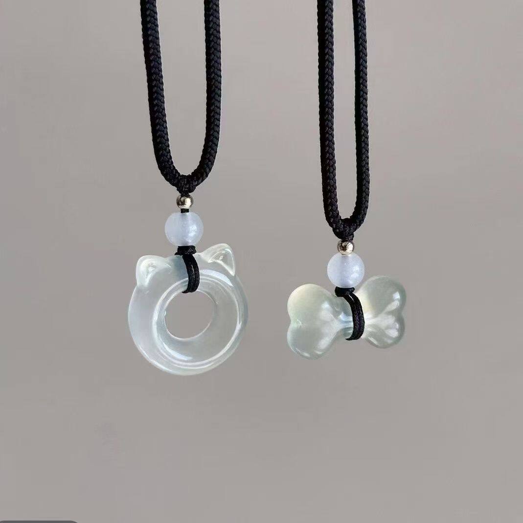 Puppy Cat Necklace Bone Exquisite Cute Pendant Necklace Couple Gift for Best Friends