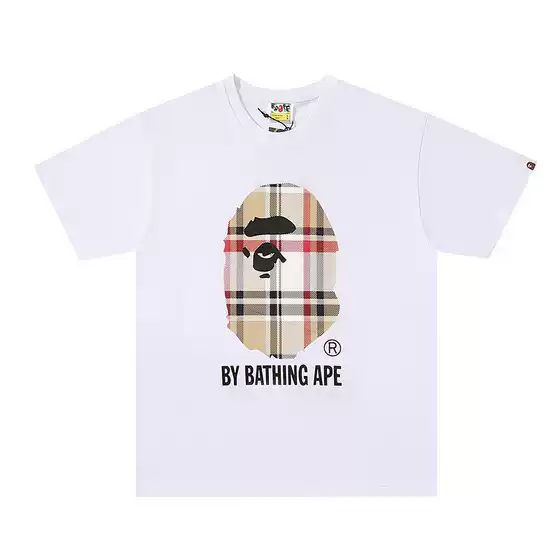 Cross-Border Trendy Brand Couple T-Shirts for Men and Women, Men's Cartoon Letter Round Neck Short-Sleeve Original Design Source