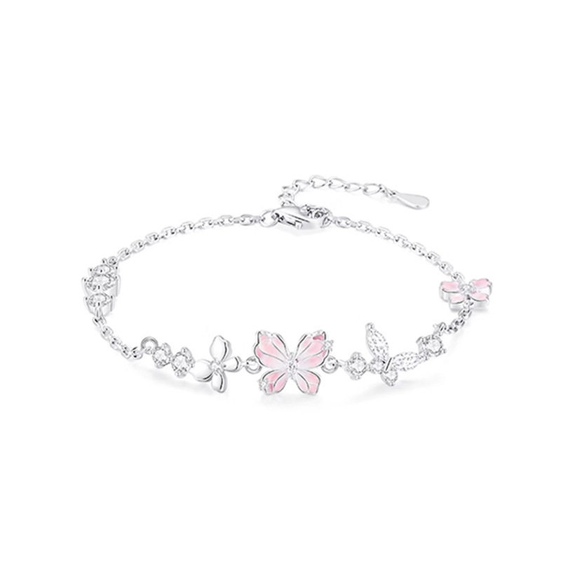 Liuguang Die Meng Luminous Butterfly Bracelet Girls Light Luxury Pink Romantic Fluorescent Bracelet Holiday Gift