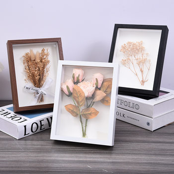 Simple Solid Wood Photo Frame Dried Flower Specimen Frame Display Wooden Picture Frame Three-Dimensional Hollow 3cm Photo Frame Customizable Wholesale