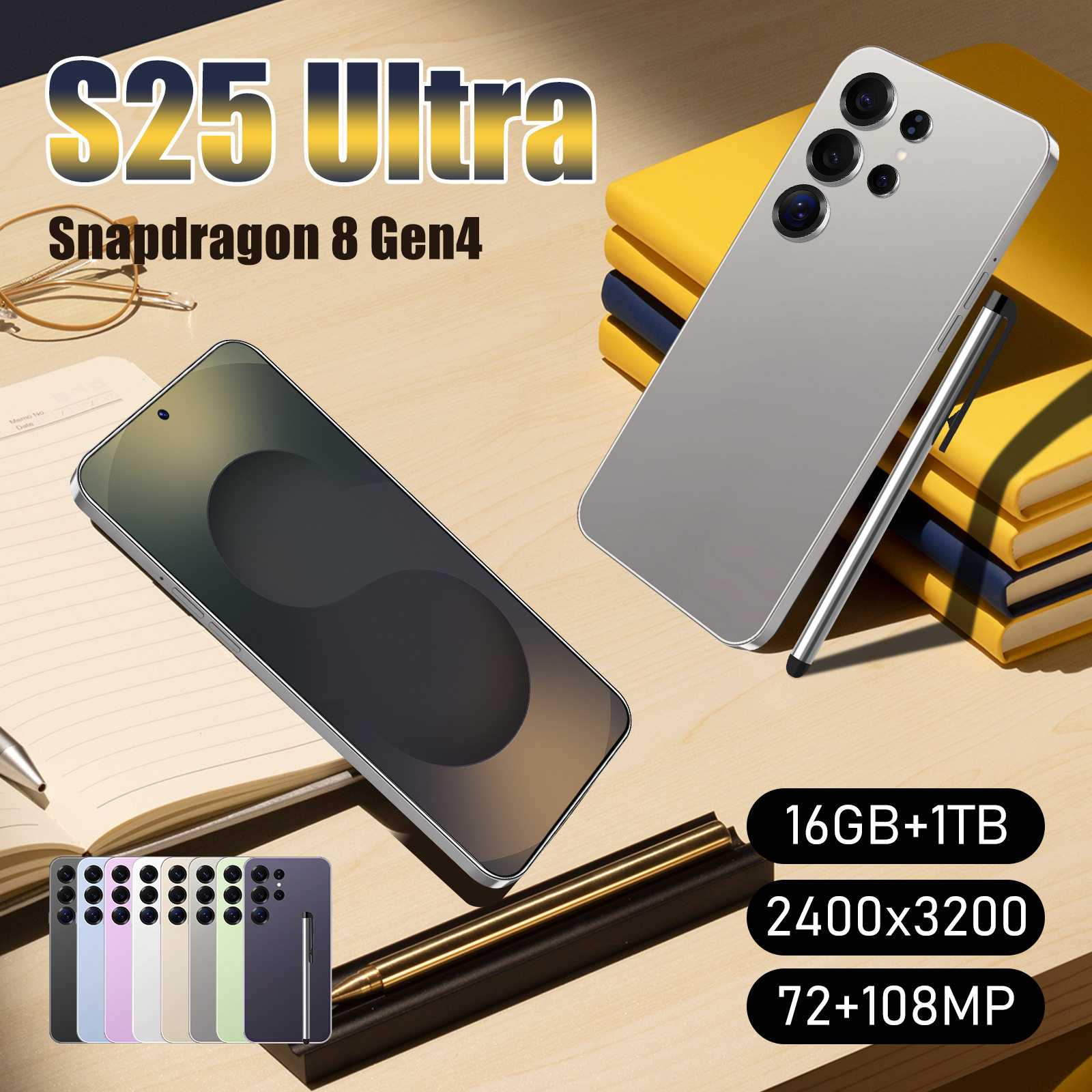 TK爆款S25 Ultra跨境手机7.3寸中孔屏4G全网通3+16G智能手机厂家