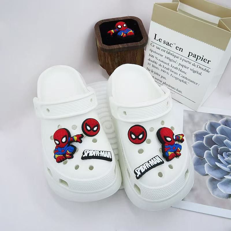 Suitable for Croc Shoes Flower Cartoon New Spider-Man Shoe Buckle DIY Shoe Decoration Pvc Factory Direct Sales Shoe Accessories