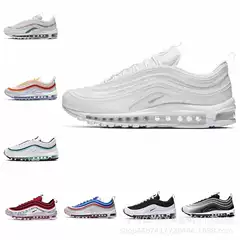 Putian Airmax97 Bullet Running Shoes Air Cushion Sports Shoes Men's Shoes Women's Pure Original Breathable Cushioning Casual Shoes