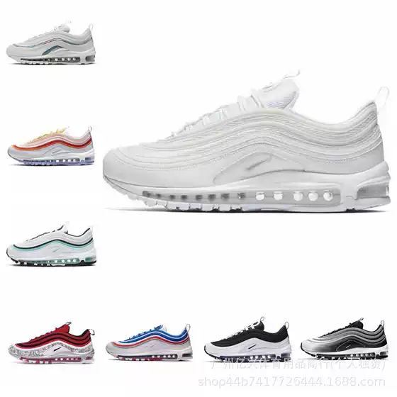 Putian Airmax97 Bullet Running Shoes Air Cushion Sports Shoes Men's Shoes Women's Pure Original Breathable Cushioning Casual Shoes