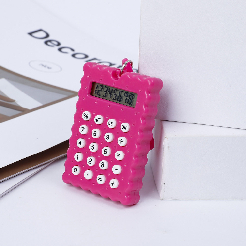 厂家批发学生小号迷你计算器高颜值可爱随身纽扣电池饼干计算机