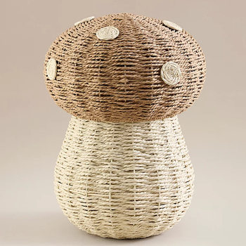 Nordic Style Mushroom-Shaped Rattan Children's Toy Storage Basket Plush Storage Basket Living Room Bedroom Storage Box