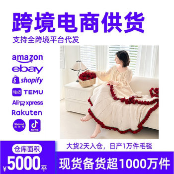 Amazon Cross-Border Best-Selling Knitted Flower Blanket Internet Celebrity Hot Style Handmade Rose Bouquet Blanket Gift Giving Artifact