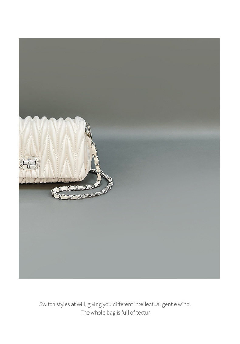 Summer New Style Elegant Fashion Rhinestone Chain Fairy Bag Niche Single Shoulder Crossbody Underarm Bag Pleated Small Bag 22 O1CN01szJedQ1Xr3pgktMAi !!2200734442976 0 cib
