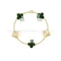 Golden green shell clip laser bracelet
