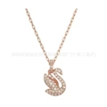 Swan white swan rose gold necklace