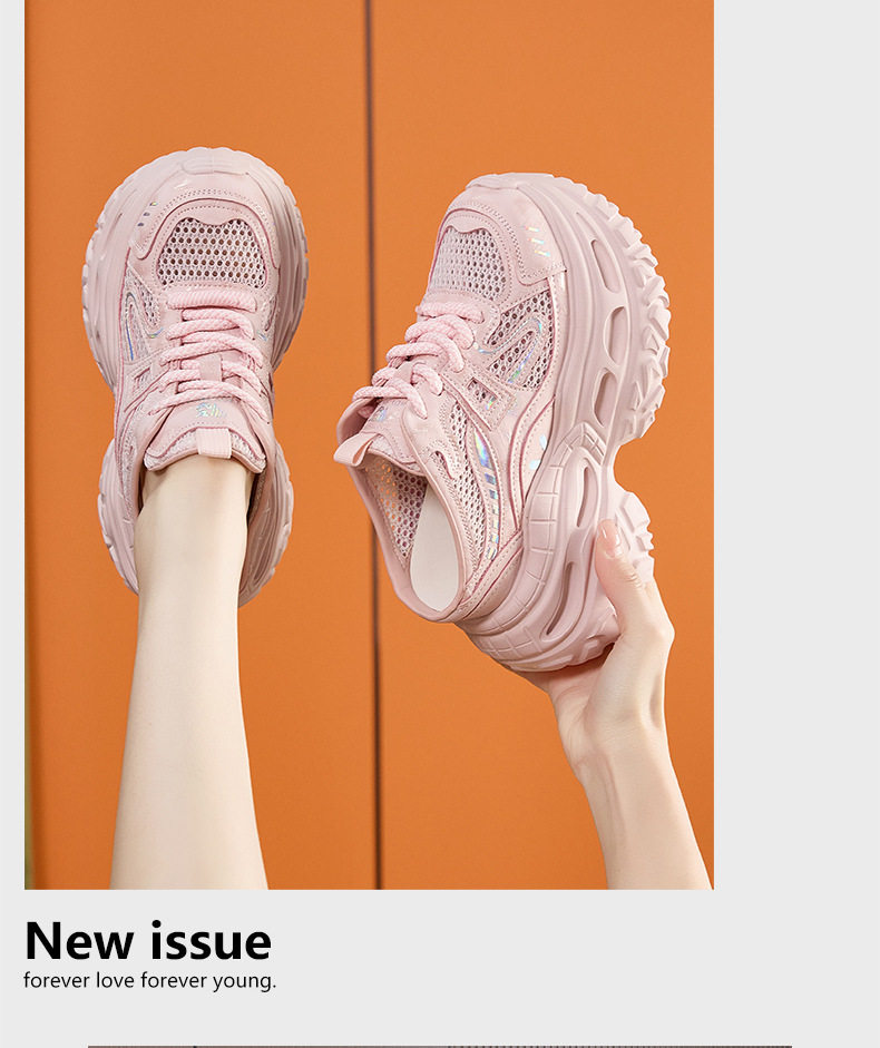 Sandal cao gót nữ hở mũi quai ngang đế dày, gót siêu cao 8 cm, phong cách trẻ trung — Trắng, Xám, Hồng chi tiết 16