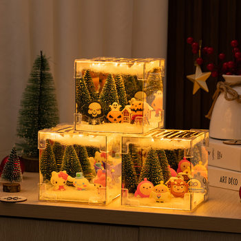 Christmas Rubik's Cube Night Light diy Christmas Party Dress Up Halloween Rubik's Cube Mirror Night Light