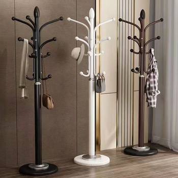 Freestanding Floor-Standing Marble Luxury Coat Rack for Home Bedroom, Simple Storage Clothes Rack and Bag Rack