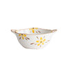 Chaozhou Factory Household Simple Style Ceramic Soup Bowl Japanese Style Yellow Flower Painted Tableware Binaural Bowl Salah Bowl