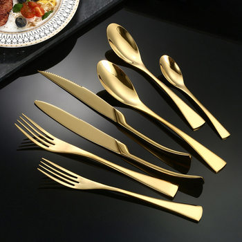 Cross-border kaya stainless steel mirror steak knife and fork spoon suit hotel western tableware knife and fork spoon kaya dessert spoon