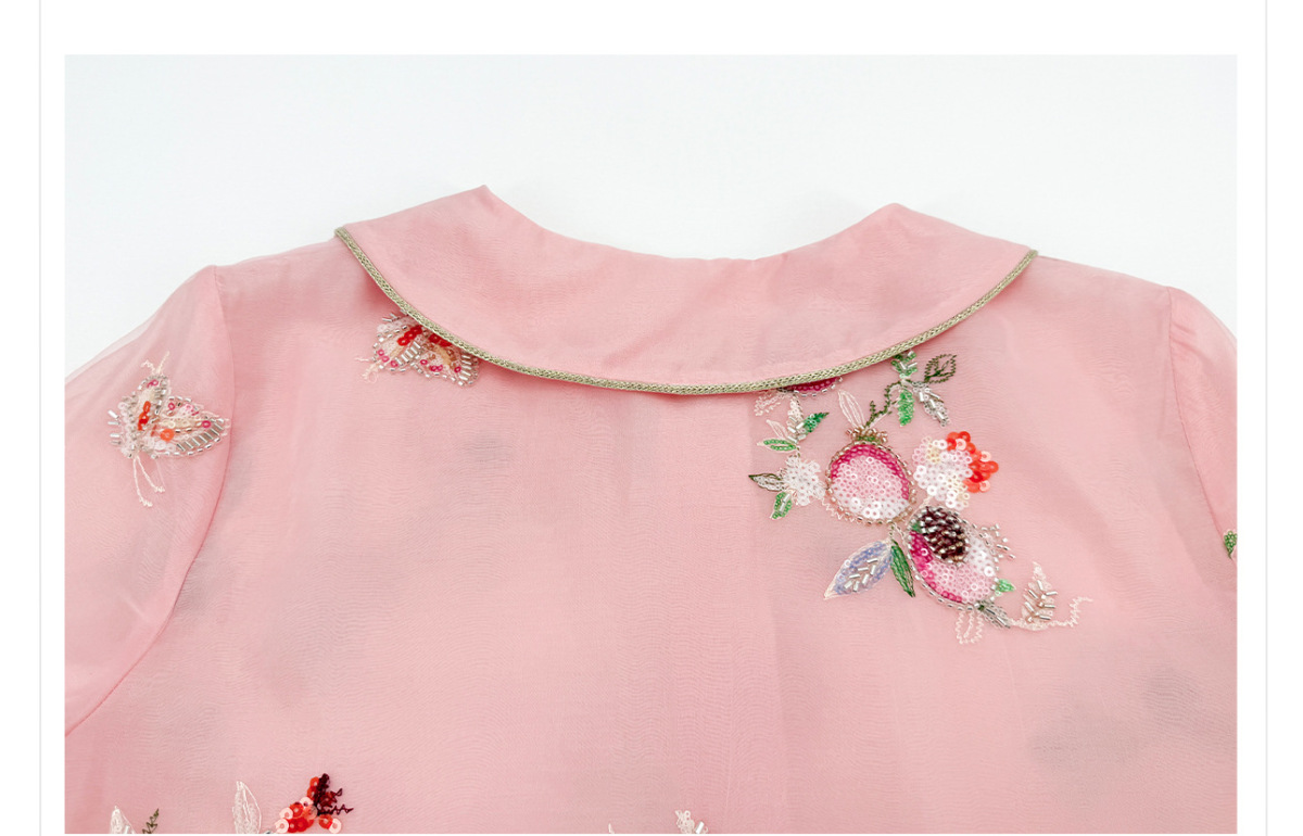 Bộ áo sơ mi không tay thêu họa tiết hoa và quần short dài, phong cách retro nghệ thuật — Quần short thêu hạt (giao hàng trong 7 ngày), Quần short thêu hạt (giao hàng trong ngày), Áo thêu hạt (giao hàng trong 7 ngày), Áo thêu hạt (giao hàng trong ngày)