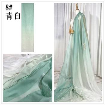 Gradient Chiffon Twill Jacquard Printed Fabric Hanfu Chinese Style Antique Big Sleeve Shirt Horse Face Skirt Fabric Ancient Manufacturers