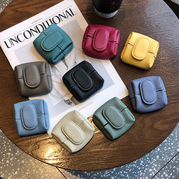 Geshiden Genuine Leather Coin Purse Women's Buckle First Layer Cowhide Coin Purse Key Bag Carry-On Small Bag Dropshipping