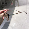 Retro Ultra-Light Tr90 Cat-Eye Glasses for Women, High-End Plain Cold Brown Metal Legs, Anti-Blue Light Flat Glasses Frame