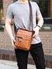Cross-Border Business Casual Commuting Backpack, Shoulder Crossbody Bag, Men's Portable Vertical Large-Capacity Leather Bag, Breathable and Wear-Resistant