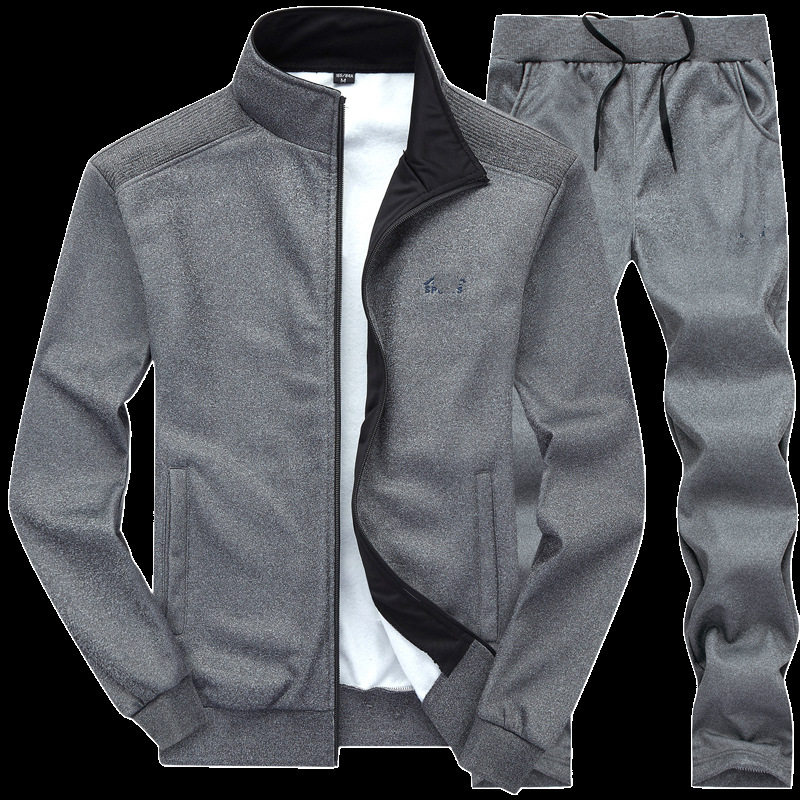 中老年男士春秋季运动套装两件套爸爸秋装套装父亲休闲跑步运动服