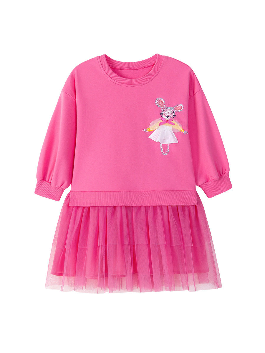 Girls' Hoodie Dress, [Style] Kids' Skirt, Autumn Tulle Long-sleeve Cartoon Kids' Dress