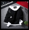 256 jacket#(black body and white hat)