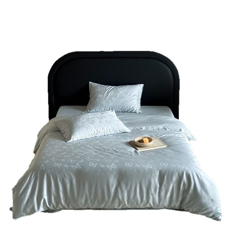 New Class A 100 Lanjing Tencel Four-piece Set High-end Jacquard Naked Sleeping Cool Ice Silk Quilt Cover Three-piece Set