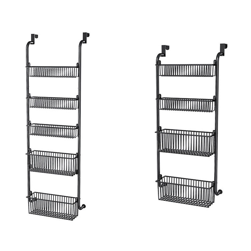 Door Food Storage Room Metal Storage Box Adjustable Cabinet Door Storage Rack Bathroom Door Storage Rack