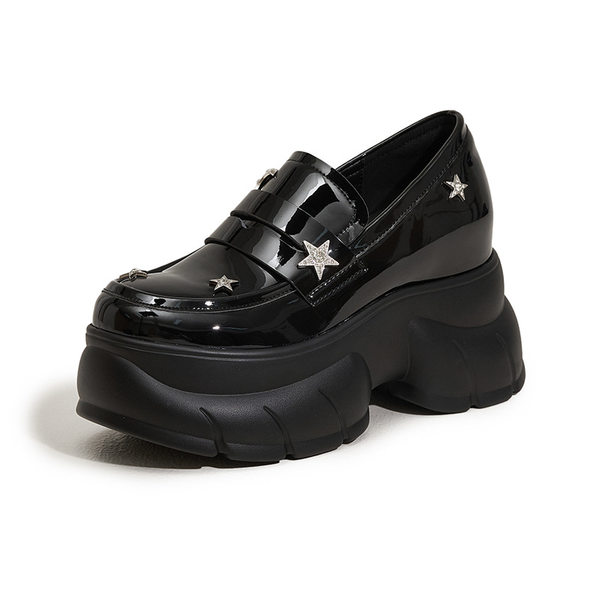 Giày sandal cao gót nữ hở mũi đế platform gót siêu cao 8 cm — Đen, Len nguyên chất