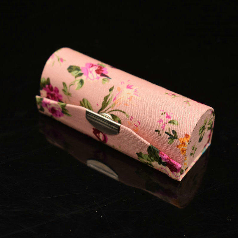 Chinese Vintage Floral Embroidered Lipstick Box Printed Silk Portable Storage Box Jewelry Box Lipstick Box with Mirror