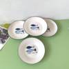Wholesale blue fish 8 inch fruit plate soup plate series household ceramic plate household rice plate stall plate two dollar store