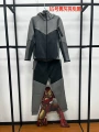 Mist gray and carbon black suit