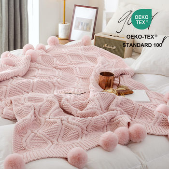 Chenille Knitted Ball Blanket Sofa Towel Beauty Salon Summer Blanket Scandinavian Decorative Blanket Air Conditioning Leisure Blanket