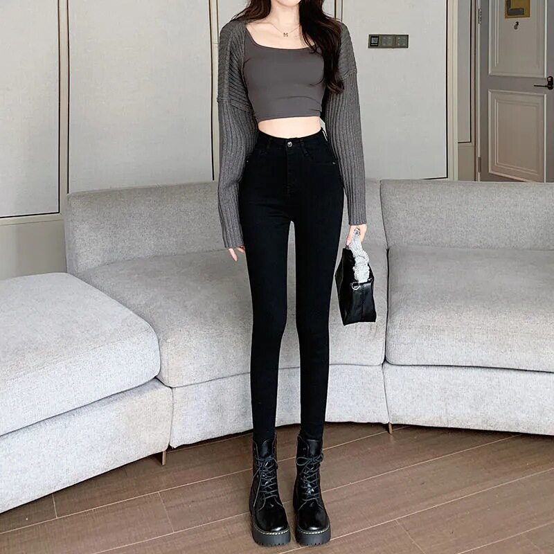 High Waisted Skinny Jeans for Women Stretch Denim Slim Fit Tapered Leg Spring Fall Fashion Wholesale Available
