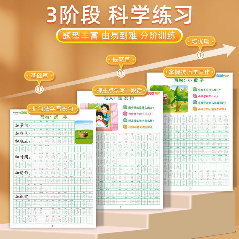 Look at the picture, write words, first grade, second grade practice copybook, primary school students' Chinese People's Education Edition, upper and lower volumes, special copying exercises