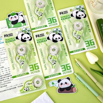 Cute Panda Correction Tape Student Large Capacity Error Correction Tape Creative Cartoon Transparent Correction Tape Stationery