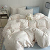 Small Fresh Girly Heart Cute Dog Double-Layer Gauze Quilt Cover Pure Cotton Type a 4-Piece Dormitory Three-Piece Set