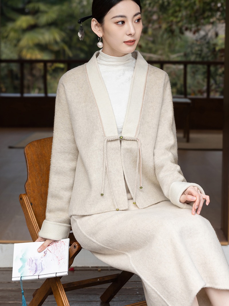 Áo Khoác Nữ Cả Bộ 2 Món Hàng Mùa Xuân Thu Đông Phục Cổ Cổ Điển