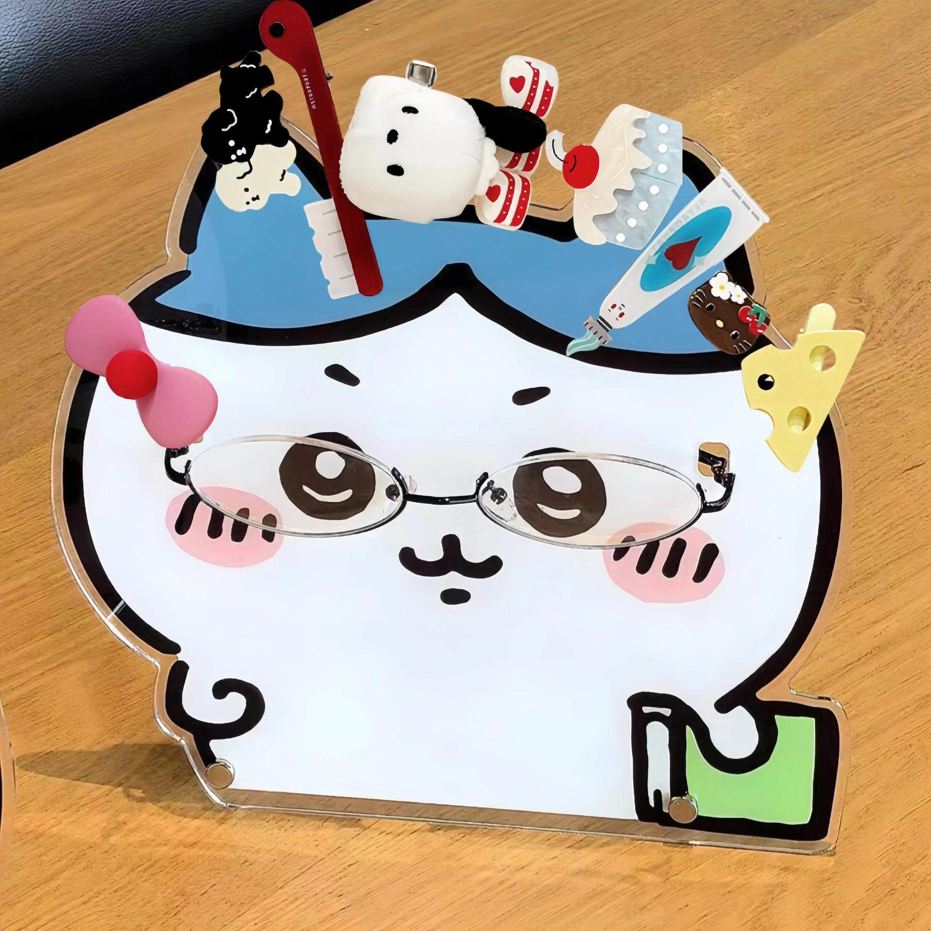 Jiyika Wow Glasses Frame Acrylic Hairpin Glasses Placement Storage Bracket Cartoon Small Eight Desktop Ornaments Stand