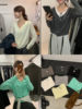 Recommended for High-Volume Sales! [Miss Misijia] Soft and Waxy V Neck Letter Embroidered Knitted Cardigan 11505