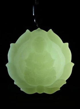 仿和田玉观音吊坠莲花观音玉牌女款玉石玉坠挂件玉坠直播礼品