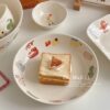 Cute Ceramic Plate, Dish Plate, Household Plate, Ins Style Tableware, Creative Fruit Square Plate, Particularly Beautiful Dinner Plate