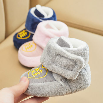 Baby shoes 0-12 months toddler cotton shoes warm autumn and winter New velvet padded soft bottom baby shoes 3081