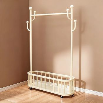 Clothes Rack Floor-Standing Bedroom Household Clothes Drying Rack Indoor Balcony Clothes Drying Rack Vertical Simple Mobile Coat Rack